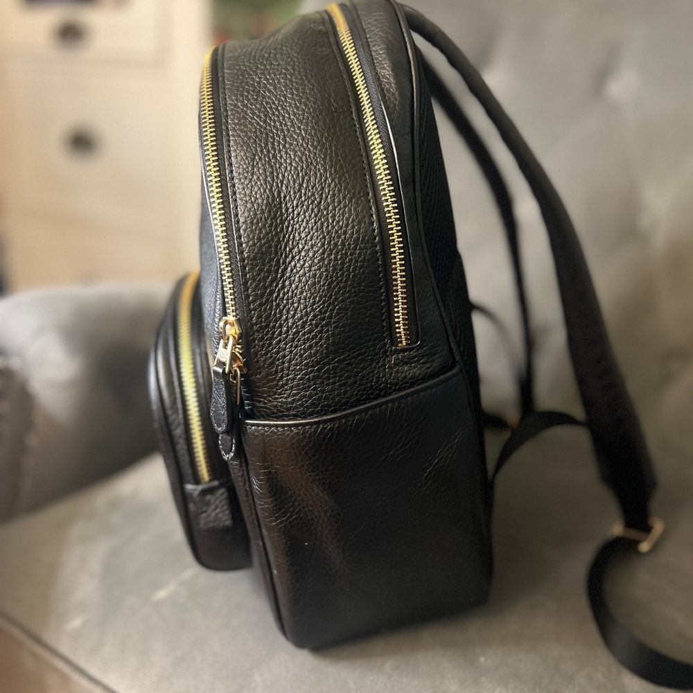 Coach Black Leather Women’s Backpack with Gold Accents - Picture 4 of 6